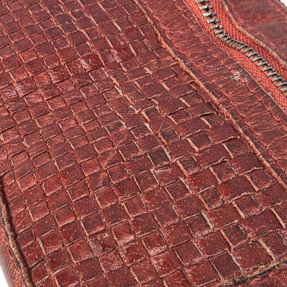 Cowboy Bags Wallet - Red Leather - Weave Pattern Western Style - Picture 12 of 12